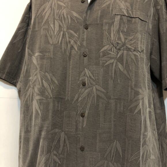 F. Rowe ( HOLD ' EM ) Button Down T Shirt 100% Silk Color Gray Size Large - Picture 7 of 10